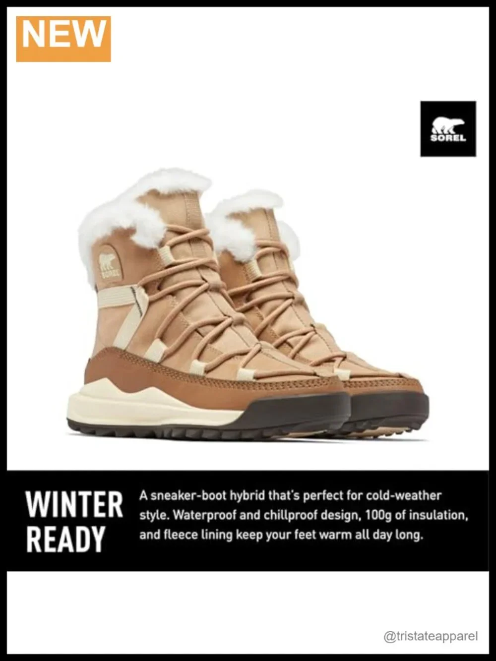Waterproof Suede & Leather Ankle Boots with Faux Fur Trim - Lace Up
